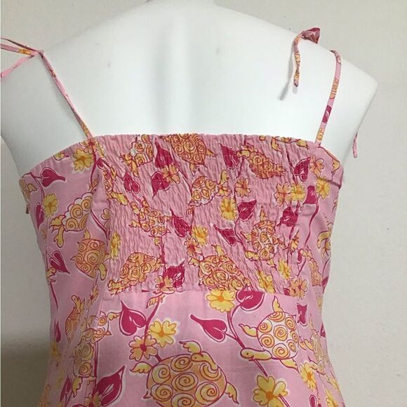 Lily Pulitzer Sunset Pink Turtle Soup Maxi Dress Spaghetti Straps Size 6 - Picture 6 of 15